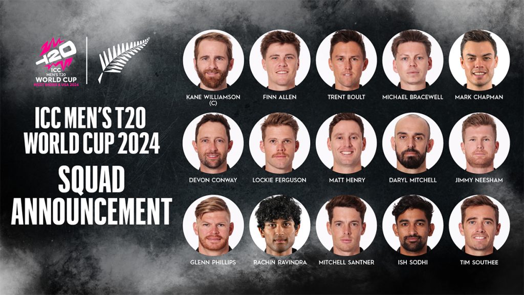 न्यूजील्याण्डले घोषणा गर्यो टी-२० विश्वकप खेल्ने टिम, को को परे ?